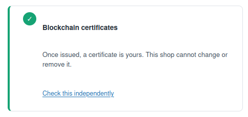 WooChainPro security badge displayed on a WooCommerce store transparent